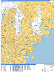 New Rochelle Wall Map Basic Style 2026